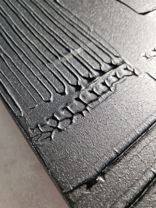 MONOCHROME NOIR référence B15 - Tableau abstrait noir – Peinture contemporaine minimaliste 50x70 cm