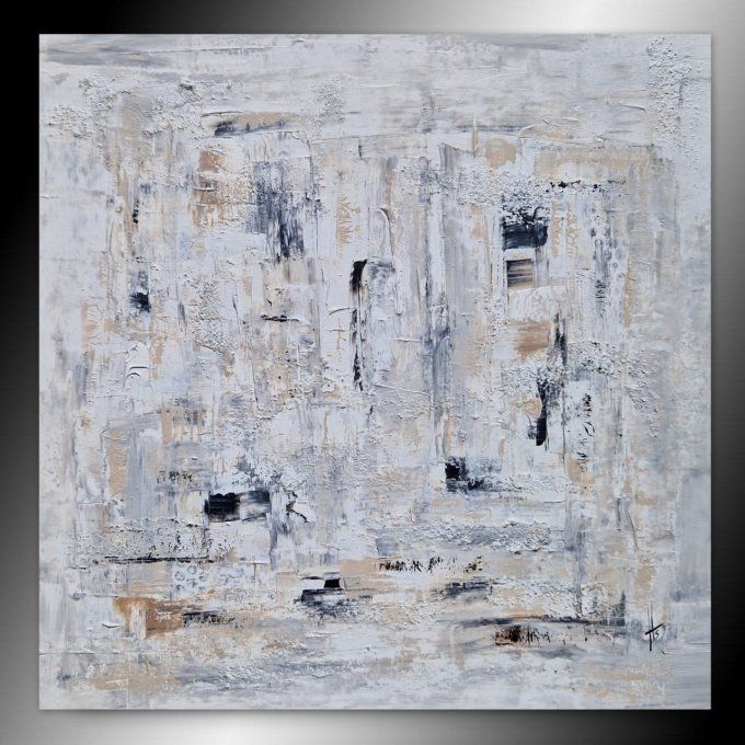 Peinture abstraite contemporaine blanc  – Œuvre originale - CITADIN