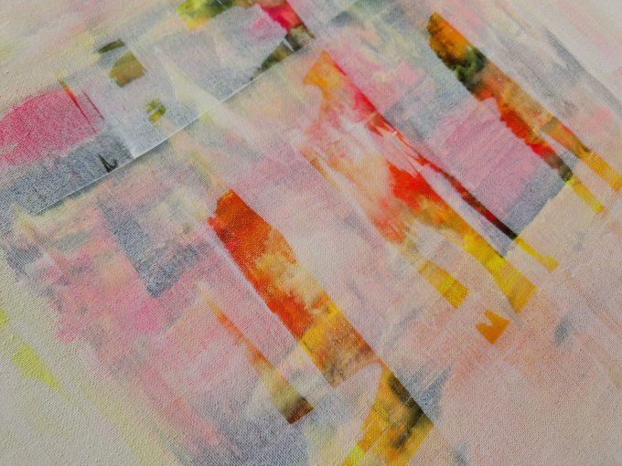Peinture abstraite contemporaine blanc  – Œuvre originale - TRANSPARENCE