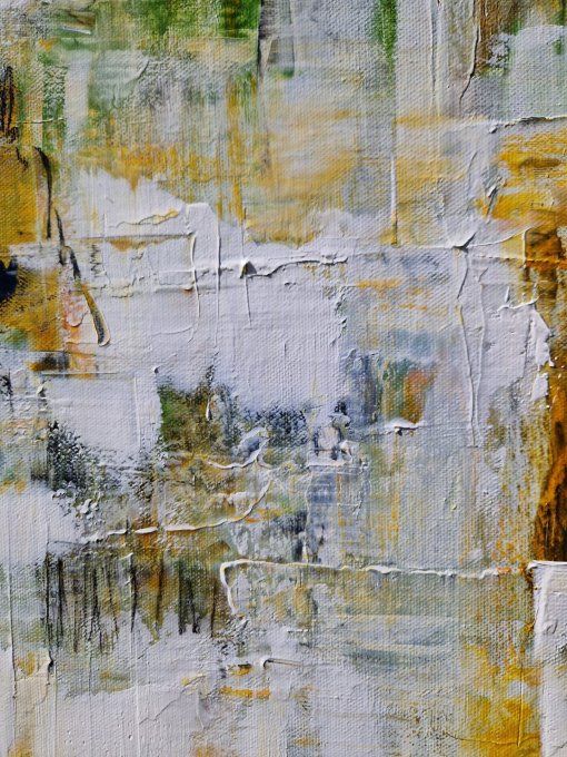 Peinture abstraite contemporaine orange et blanc – Œuvre originale - HARMONIE
