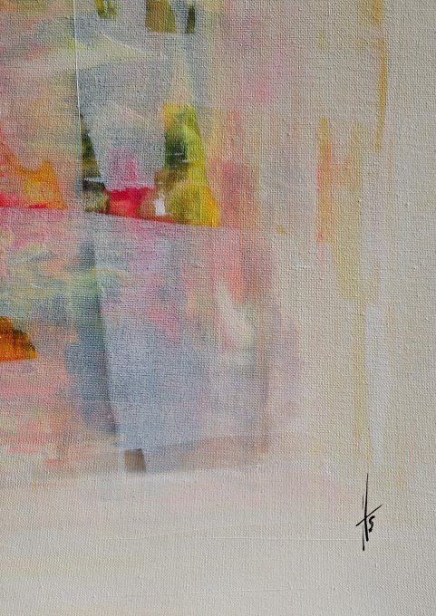 Peinture abstraite contemporaine blanc  – Œuvre originale - TRANSPARENCE