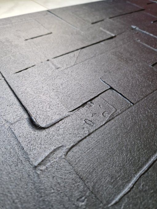 MONOCHROME NOIR référence a19 -Tableau abstrait noir – Peinture contemporaine minimaliste 100x100 cm