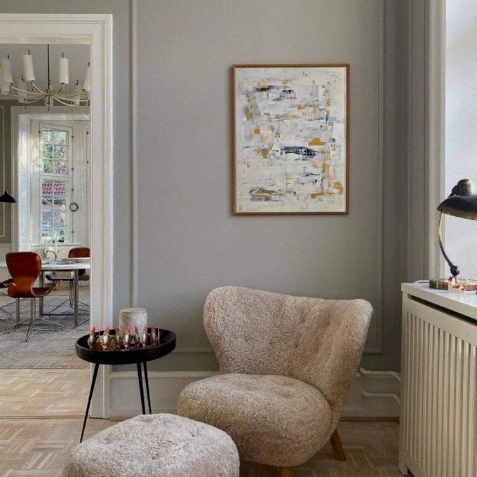 Peinture abstraite contemporaine blanc, noir et doré  – Œuvre originale - MURMURES CLAIRS