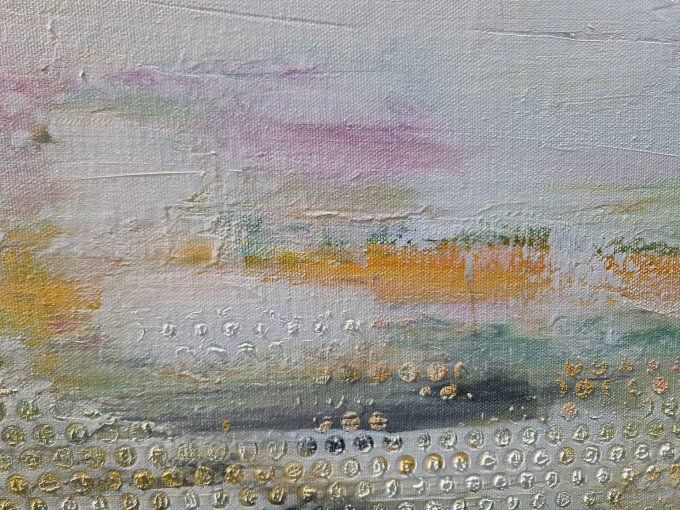 Peinture abstraite contemporaine multicolore et reliefs – Œuvre originale - LUMIERE D'AILLEURS