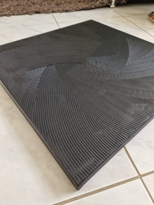 MONOCHROME NOIR référence Y14 - Tableau abstrait noir – Peinture contemporaine minimaliste 60x60 cm