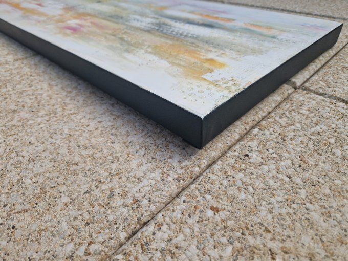 Peinture abstraite contemporaine multicolore et reliefs – Œuvre originale - LUMIERE D'AILLEURS