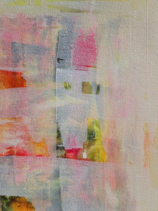 Peinture abstraite contemporaine blanc  – Œuvre originale - TRANSPARENCE