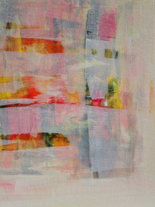 Peinture abstraite contemporaine blanc  – Œuvre originale - TRANSPARENCE