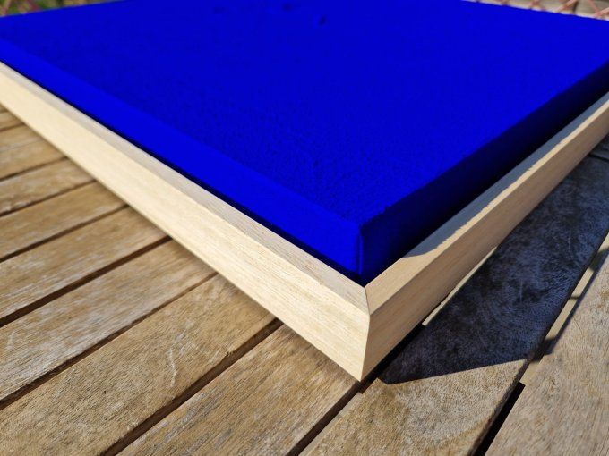 MONOCHROME BLEU référence C30 - Tableau abstrait bleu – Peinture contemporaine minimaliste